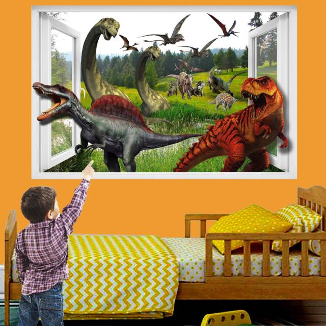 Jungle Forest Dinosaurs Wall Sticker Mural Poster Decal Room Office Nursery Decor Id634 - image 1