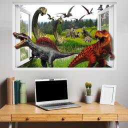 Jungle Forest Dinosaurs Wall Sticker Mural Poster Decal Room Office Nursery Decor Id634 - thumbnail 3
