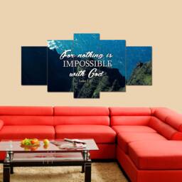 Luke 137 For Nothing Is Impossible With God Bible Verse Wall Art Canvas Scripture Home Decor Religious Framed Painting Gifts - thumbnail 2