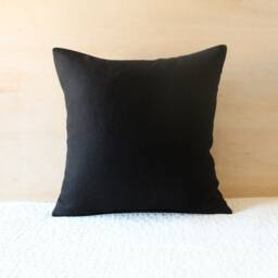 Dundee Plaid Pillow Cover, Black & White Glen Merino Wool Cover - Ready To Ship - thumbnail 2