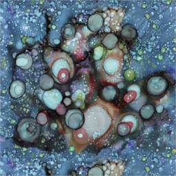 Abstract Galaxy Tapestry Wall Hanging Art Colorful Blue Tapestry Large Unique Artist Mixed Media Tapestries - thumbnail 3