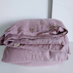 Blueberry Hemp Duvet Cover, Stonewashed Linen Bedding, King Queen - thumbnail 2