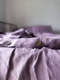 Blueberry Hemp Duvet Cover, Stonewashed Linen Bedding, King Queen - thumbnail 1