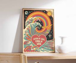 Affirmation Poster, 70S Retro Wall Art, Boho Hippie Print, Spiritual Vintage Psychedelic Decor, Groovy Art - thumbnail 1