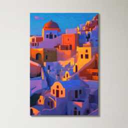 Santorini Greece Cliffside 3 Panel Split Canvas Wall Art Summers Day Summer Cityscape Oil Painting Framed Home Decor - thumbnail 4