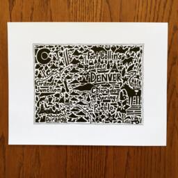 "Hand-Drawn Colorado Map Art Print Landmarks & Culture - 8.5"" X 11" - thumbnail 2