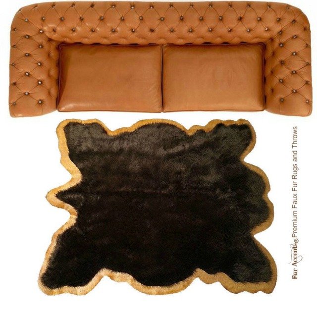 Plains Buffalo Hide Faux Fur Rug - Shaggy Sheepskin Throw, Usa Made - image 1