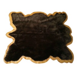 Plains Buffalo Hide Faux Fur Rug - Shaggy Sheepskin Throw, Usa Made - thumbnail 2