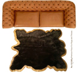 Plains Buffalo Hide Faux Fur Rug - Shaggy Sheepskin Throw, Usa Made - thumbnail 1