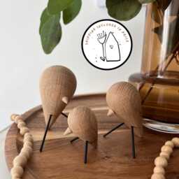 Copenhagen Bird With Metal Legs Handmade From Oak Wood, 3 Sizes - thumbnail 3