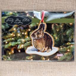 Bunny Rabbit, Christmas, Wood Tree Ornament, Handmade, Christmas Decoration, Woodland Animal, Nature - thumbnail 3