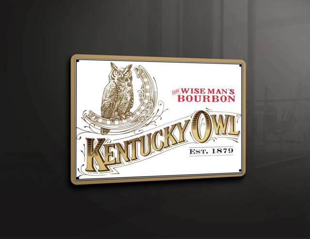 Kentucky Owl Bourbon - Metal Sign Plaque Wall Art Decor Signage