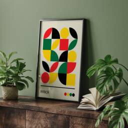 Bauhaus Style Africa Wall Art Print - African Colours Travel Poster Abstract - thumbnail 1
