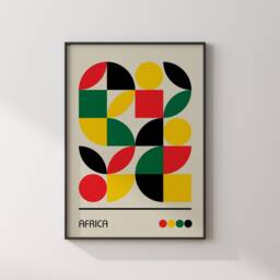 Bauhaus Style Africa Wall Art Print - African Colours Travel Poster Abstract - thumbnail 2