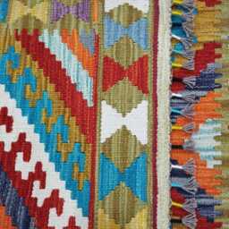 Multicolour Rug, Handmade Artisan Afghan Turkish Scandinavian Navajo Bohemian Flatweave Wool Kilim 153x100 cm - thumbnail 3
