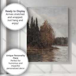 Vintage Sepia Woodland Lake Etching Style Landscape Canvas Wall Art Print Decor Picture Ready To Hang - thumbnail 3