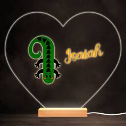 Alphabet Animals Letter I Colourful Heart Personalised Gift Lamp Night Light - Bedroom