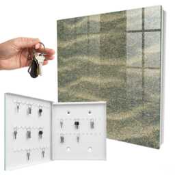 Sand Waves Key Cabinet For Home, Gray Industrial Box, Minimalist Textures, Lovers Of Nature & Peace - thumbnail 2