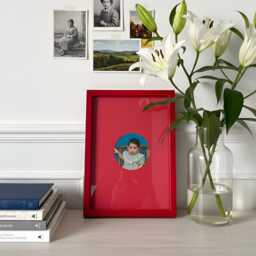 Custom Monochrome Photo Frame - Circle Opening Choose Your Cut Size Perfect For Portraits Modern Wall Art - thumbnail 3