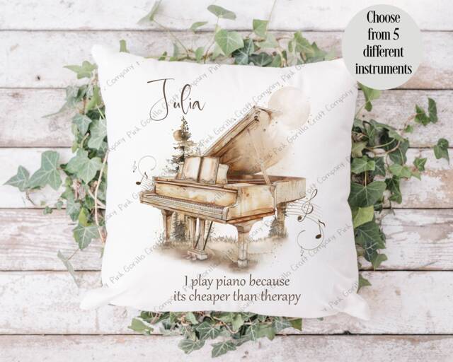 Musician Cushion, Piano Gift For Musician, Singer, Guitar Him, Drummer Gift - image 1
