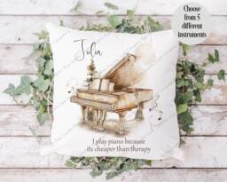 Musician Cushion, Piano Gift For Musician, Singer, Guitar Him, Drummer Gift - thumbnail 1