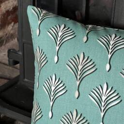 1235. Zion Spa Teal 100% Cotton Cushion Cover Various Sizes - thumbnail 2