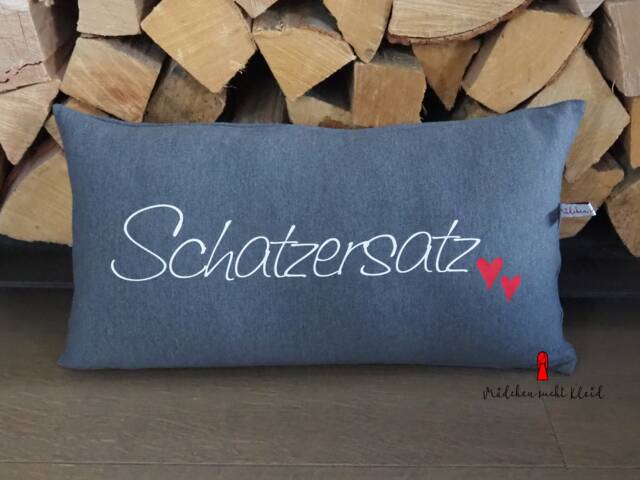 Treasure Substitute Pillow - Decorative With Saying Gift For Loved One Anthracite Heart 20x40 - image 1