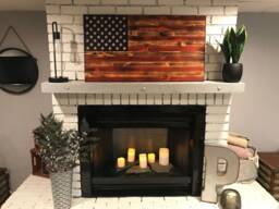 The Natural American Wooden Charred Flag, Rustic Veteran Crafted, Patriotic Flag Wall Decor, Handcrafted, Art - thumbnail 1