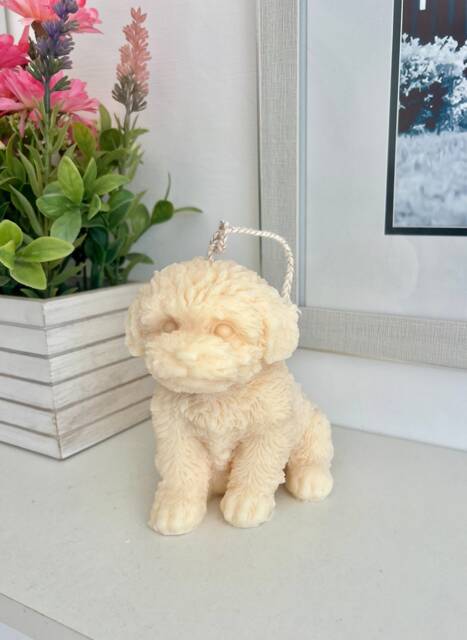 Handcrafted Puppy Dog Candle Charming Home Decor - image 1