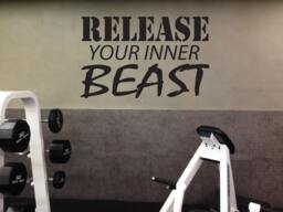 Fitness Quote Wall Decal, Release Your Inner Beast, Typography Decal - thumbnail 1