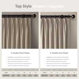 Top Style Drapery Upgrade To Custom Drapes Pinch Pleats Euro Box Top, Back Tabs Metal Grommets Header Shower Curtain - thumbnail 2