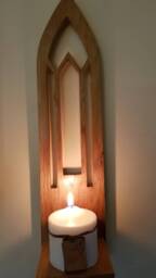 Wooden Candle Sconces - PairSolid Oak Handmade With Soft Sheen Finish .candles Not Included - thumbnail 3