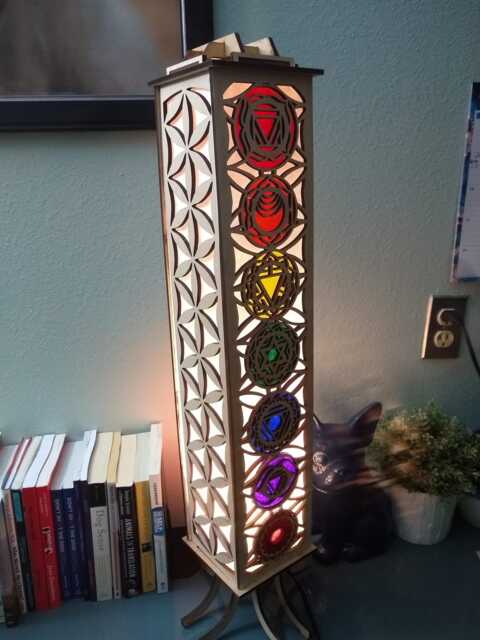 Seven Chakra 2' Laser Cut Shoji Floor/Hanging Lamp - image 1