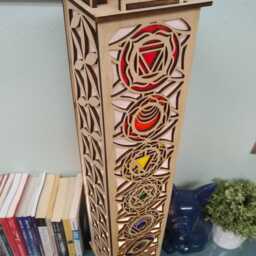 Seven Chakra 2' Laser Cut Shoji Floor/Hanging Lamp - thumbnail 3