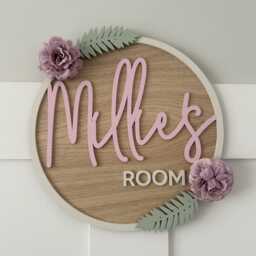 Personalised Oak Veneer Name Plaque - Custom Nursery & Bedroom Wall Decor - thumbnail 1