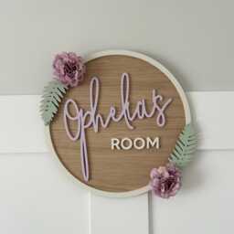 Personalised Oak Veneer Name Plaque - Custom Nursery & Bedroom Wall Decor - thumbnail 2
