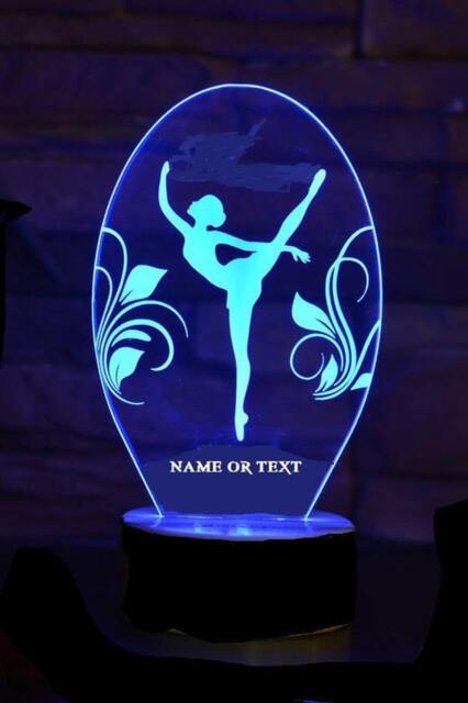 Gymnast Girl Personalized 3D Illusion Smart App Control Night Light Bluetooth, Music, 7&16M Color Mobile App, Made in UK - image 1
