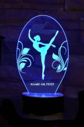 Gymnast Girl Personalized 3D Illusion Smart App Control Night Light Bluetooth, Music, 7&16M Color Mobile App, Made in UK - thumbnail 1