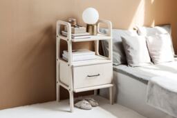 Plywood Nightstand Scandinavian Bedside Table With Drawer - thumbnail 1