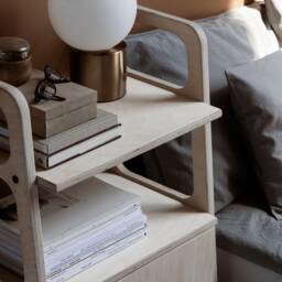 Plywood Nightstand Scandinavian Bedside Table With Drawer - thumbnail 2