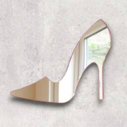 High Heel Shoe Acrylic Mirror Wall Art - Personalized Engraving - thumbnail 3