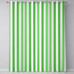 Green & White Wavy Stripe Abstract Seamless Pattern Readymade Eyelet Ring Top Thermal 100% Blackout Curtains - thumbnail 2