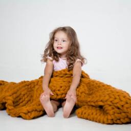 Chunky Blanket, 100% Merino Wool, Bulky Throw, Gift For Her, Christmas Gift, Knit, Handmade Blanket, 42 Colors Available - thumbnail 3