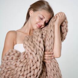 Chunky Blanket, 100% Merino Wool, Bulky Throw, Gift For Her, Christmas Gift, Knit, Handmade Blanket, 42 Colors Available - thumbnail 2