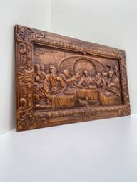 Last Supper Orthodox Icon Wood Carving, Christian Wall Art - thumbnail 1