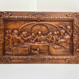 Last Supper Orthodox Icon Wood Carving, Christian Wall Art - thumbnail 2