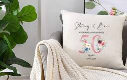 Personalised Wedding Anniversary Cushion, Ideal Wedding Gift For Her/Him, Style D??cor Cushion
