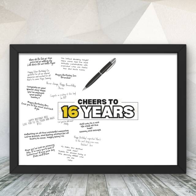 16Th Birthday Signature Poster A3 Guest Book Keepsake - image 1