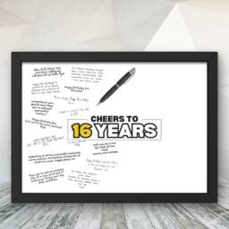 16Th Birthday Signature Poster A3 Guest Book Keepsake - thumbnail 1