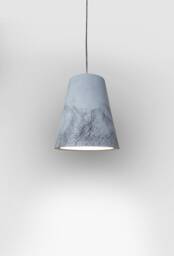 Handmade Ceramic Pendant Light Gray Concrete With Black Scratched Texture